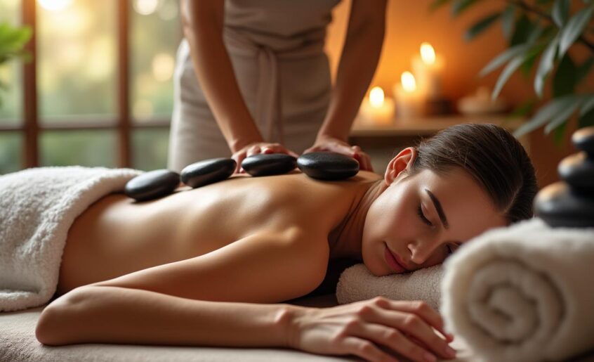 découvrez comment se déroule un massage aux pierres chaudes dans un spa, une expérience relaxante qui utilise la chaleur des pierres pour détendre les muscles et apaiser l'esprit.