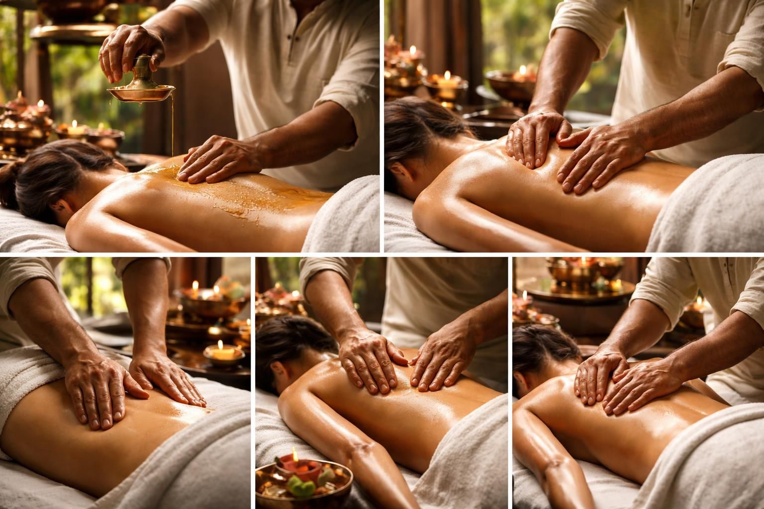 découvrez les différentes techniques de massage ayurvédique utilisant l'huile de sésame pour une relaxation profonde et un bien-être naturel.